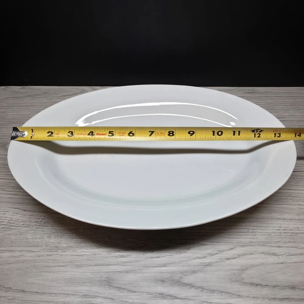 Vintage White Oval Platter - 13.75